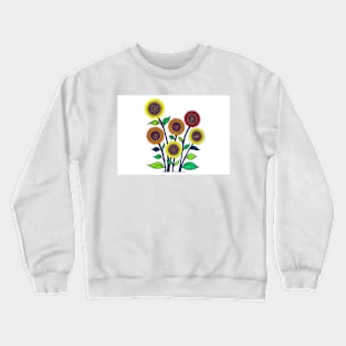 Sunflower Spirals: a handmade spirograph collage print Crewneck Sweatshirt